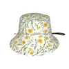 Berets Fanciful Buttercups Pattern Beanies Knit Hat Flower Mask Floral L Diane Johnson Garden Yellow Cottage Modern Lawn Grass