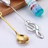 Spoons Stainless Steel Spoon Musical Notes Coffee Tea Stirring Ice Cream Dessert Tableware Kichen Accessories