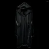 남자의 재킷 무릎 길이 코트 위에 어두운 고스 야마모토 까마귀 남자 남녀 트렌치 마법사 케이프 로브