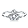 Bagues de cluster Karachis édition coréenne pur argent couronne créative petite et exquise bague de diamants S925 jolie fille