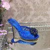 Pantofole 2023 estate aperta a punta sexy sandali pepepte sandali all'aperto con tacchi alti in pizzo mezza pantofole con tacco da stiletto nuovo moda