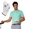 Luvas 1 par Luvas de golfe brancas Men Men Cabretta Leather com marcador de bola Golfe Hand Luve
