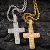 Hiphop Classic Cross Necklace Hiphop Fashion och Minimalist Square Zirconia Pendant Trendy rap smycken