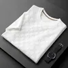 T-shirts pour hommes T-shirt tricoté respirant en soie de glace avancée pour hommes col rond à manches courtes loisirs d'été demi-manche mode coréen haut de luxe J240319