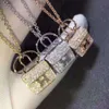 Lyxsmycken Hemes Necklace Bag Necklace Pendant Necklace 925 Silver Plated 18K Rose Gold Diamond Inlaid Kelly Handbag
