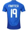 Italia fans spelare 2024 Bonucci Soccer Jerse Jorginho Insign Verratti Men Kids Football Shirts Chiesa Barella Chiellini Pellegrini italys