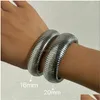 Bangle 18K vergulde stalen armband Vintage elastische zigeunerpolijsten voor dames meisjes mode-esthetische sieraden 230710 Drop Delivery B Dhgeu