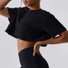 Yiyi Oversize Leisure Pull Over Running Crop Tops Dames Sneldrogend Zweetafvoerende Sport-T-shirts Gym