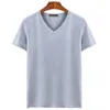4pcs / lot T-shirt à manches courtes pour hommes Tops T-shirts Col en V À manches courtes Slim Fit T-shirt Hommes Casual Summer Tshirt Plus Taille S-5XL 240305