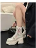 Kadın Tasarımcı Yumuşak Deri oyuk Martin Botlar Yaz için İnce Kalın Çözilmiş Delikli Sandalet Ultra Yüksek Topuklu Topuklu Topuklu Sandaletler 10 Cm'lik Topuk Yüksekliği