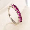 Nieuwe diamanten ring inlegontwerp Lichte luxe mode verzilverde bandring voor kinderen