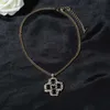 Hochwertige Designer-Anhänger-Halsketten Doppelbuchstabe Clogo Gold Crysatl Perlenpullover Halskette Frauen Party Cclies Halsreifen Schmuck 533