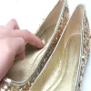 Flats mvvjke lady pano lantejoulo bling dança sapatos de balé