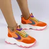 Sapatos casuais 2024 mulheres verão moda cor combinando rendas vulcanizadas ao ar livre antiderrapante confortável correndo esportes