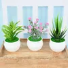 Fleurs décoratives 1pc mini plantes artificielles bonsaï petit pot d'arbre simulé faux table de bureau ornements en pot décor de jardin à la maison