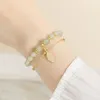 Strang Natürliche Jade Armband Für Frauen Schmuck Zubehör Trendy Doppel Schicht Gold Farbe Kette Armbänder Mädchen Hochzeit Party Geschenke