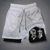 Shorts pour hommes Shorts d'été pour hommes RS Letter Print Shorts à séchage rapide 2 en 1 pantalons courts blanc noir double pont pantalon court Dragon Strtwear Y240320