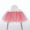 Tutu Tulle Table jupes bébé douche haute salle à manger chaise jupe événement fête bureau décoration 240307