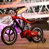 Rowery zintegrowane rowerowe koła dla dzieci dla dzieci wysoko węglowa stalowa muzyka stopu aluminium i oświetlenie w wieku 3-6 12 cali Dropshipping L240319