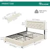 Other Bedding Supplies Led bed frame with 4 storage drawers adjustable embedded top platform bed with wooden board support no need for spring box Y240320