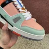 Designer Trainer Sneaker Low Casual Chaussures Hommes Femmes Chaussures En Cuir De Veau Abloh Superpositions ROSE Vert Violet Bleu Extérieur EURO Chaussures De Luxe