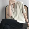 Damskie garnitury mody mody z krótkim rękawem kurtka 2024 Summer Thin Blazers Koreańskie luźne małe płaszcz Casual Tops 4xl