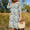 Casual Dresses Fun Monkey Dress Spring Sexy Floral Print Elegant Women Estetic Overized Birthday Present