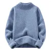 Męskie swetry mężczyźni Pół turtleck Sweater Velvet Winter Knitwear Collection Solid Kolor na swobodny