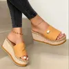 Slippers Womens High Heels Sandal Thick Bottom Casual Shoes Ladies Leisure Summer Wedges Sandals Woman Women Platform les Slipper H2403252