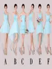 New Beach Wedding Bridesmaid Dresses Mixed Styles Short Knee Length Wedding Party Beaded Cheap Chiffon Bridesmaid Dresses9716071