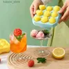 Utensili per gelato Vassoi per cubetti di ghiaccio in silicone con coperchio Grande rosa a forma di cuore a forma rotonda BPA Free Ice Ball Maker Stampo Cornice Gadget estivo L240319