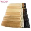 Extensions Mini Clip droit en une seule pièce 412 pouces vrais cheveux humains naturels Remy coussinet de cheveux des deux côtés pour les femmes avec clips dans les Extensions