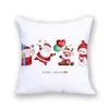 Oreiller de noël nordique hiver mignon taie d'oreiller décorative 45x45 dessin animé père noël couverture carrée décor à la maison velours E2124G