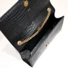 Sac à main de luxe avec pompon Crocodile pour femmes, sac à bandoulière de styliste à rabat avec chaîne, sac à main classique à la mode, portefeuille