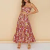 Work Dresses Ladies Boho Floral Printed Skirts Summer Sexy Bandeau Top And Casual Holiday Style Maxi Skirt Set For Women