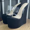 Sandalen Olomm Collectie Vrouwen Platform Muilezels Flip Flop Sexy Wiggen Hak Ronde Neus Elegante Zwarte Casual Schoenen US Plus maat 4-15