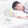 Electric Fans Portable handheld spray fan 3-speed USB charging cooling mini fan clip on the desktop suitable for home office schoolY240320