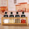 Kitchen Storage 4 Hole Seasoning Bottle Rack Spice Self-adhesive Wall-mounted Under-Shelf Organizer