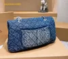 Atacado Denim Maxi Jumbo Classic Flap Bags Acolchoado Meatlasse Chain Crossbody ShoulderLuxury Designer Fashion Street Cool Grande Capacidade Fashion Bags535435