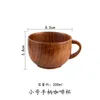 Tazze Tazza in legno con pancia grande Tazza con manico in legno naturale fatto a mano Birra Tè Caffè Latte Acqua Bicchieri giapponesi Cucina Bar