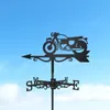 Cruise Motorcycle Weathervane Silhouette Art Black Metal Wind Vanes Outdoors Decorations Garden For Roof Yard Building 240314