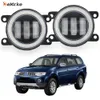 EEMRKE Ensemble de phares antibrouillard LED 30 W/40 W + Angel Eyes DRL pour Mitsubishi Pajero Sport II / Challenger 2008 2009 2010 2011 2012 avec lentille transparente, feux de jour de voiture 12 V