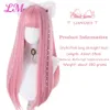 LM cosplay peruk med bangs syntetiskt rakt hår 24 tum lång värmebeständig rosa peruk för kvinnor 240305