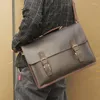 Bolsa JMD Crazy Horse Bolsas De Couro Laptop Marrom Escuro Vintage Ombro Fashional Messenger Para Homens 7223R-1