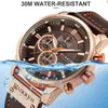 Curren Brand Watch Men Leather Sports Watches رجالي الجيش العسكري الكوارتز wristwatch كرونوغراف الذكور على مدار الساعة Relogio Maschulino 240311