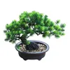 Dekorativa blommor Diy Chinese Style Yard Life Potted Pine Home Office El with Pot Table Decoration Artificial Bonsai Tree Gift Garden