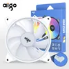 Aigo AR12 branco 120mm PC Computador Caso Ventilador Refrigerador 6PIN Ajustável RGB Led 12cm Ventilador Mudo Ajustar Velocidade 5V Ventiladores ARGB 240401