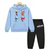 Kledingsets Super Kitties Capuchon Herfst Sweatshirt Jongens Meisjeskleding Jas Fleece Trui Leuke Kat Anime Hoodie Kids Boutique