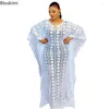 Etnische kleding kanten jurk voor Afrikaanse vrouwen Abaya Dubai Marokkaanse Kaftan Midden-Oosten Maxi-jurken Robe Eid Islamitische Dashiki