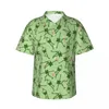 Chemises décontractées pour hommes Funny Frog Faire Yoga Chemise de vacances Homme Mignon Green Frogs Design Hawaiian Manches courtes Nouveauté Blouses surdimensionnées